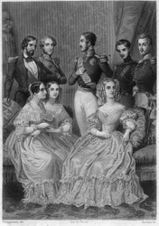 Family of Orléans - engraving in 