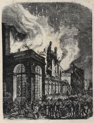 Fire of the Opera de la rue Lepelletier in Paris on October 28