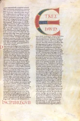 First Book of Kings. Capulet with the Name of King David and the Announcement of His Old Age