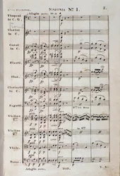 First Page of the Sheet Music for Symphony No. 1 in C Major, Opus 21