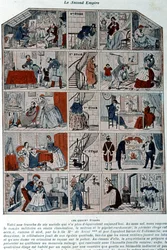 Five Floors Showing the Different Social Classes Under the Second Empire. Illustration Represented as a Cross Section of a Parisian Building