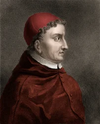 Portrait of Francisco Jimenez de Cisneros, cardinal, religious reformer and Spanish statesman - Engraving of the 19th century