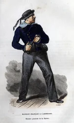 French sailor ready for collision. In 