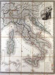Geographical Map of Italy in 1850
