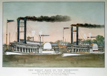 Great Steamboat Race on the Mississippi River, from New Orleans to Saint Louis