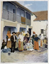 Group of gypsies in Triana, suburb of Seville
