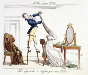 Hairdressing Session: Learning How to Suffer to Be Beautiful - in Le Bon Genre, Early 19th Century