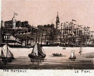 Hamburg, Germany: view of the harbour. The world illustrates 168 views. Undated (end of 19th century)