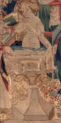 History of Saint Piat and Saint Eleuthère, Scene 13: baptism of Blanda. (detail)