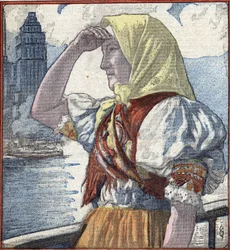 History of Immigration in America: Young Immigrant Woman at Ellis Island, 1934