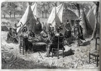 Human Zoos - Ethnological Exhibitions - Mohas Indians at the Garden of Acclimatation (The Illustrous Diary of 1883) - Fifteen Nebraska Amerindians