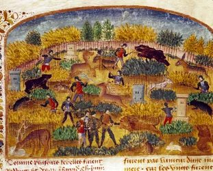 Hunting Scene. Miniature from 