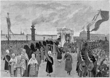 Illustration of the Funeral of Tsar Alexander III in 1894