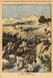 In Algeria, a Battalion Organized by a Whole Battalion of Zouaves, Reinforced by the Cavalry, to Capture Areski ben Bashir. Engraving in Le Petit Journal 23/12/1893. Selva
