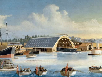 Inauguration of a Ship in the Taskizak Shipyard in 1880. Detail. Istanbul, Naval Museum