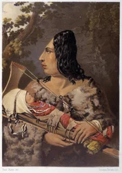 Indian woman and her baby - in "Wandering of an artist among the indians of north america" by Paul Kane, Longmans & Roberts, London