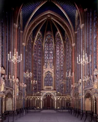 Interior View of the Sainte Chapelle of Paris: High Chapel, Architecture