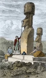 Jean-Francois Galaup, Comte de La Perouse on Easter Island during his Asiatic voyage