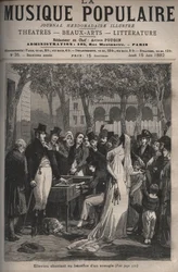 Jean Elleviou, French Singer, Comedian, and Librettist (1769-1842) Singing to the Benefit of a Blind Man in 1801 at the Champs-Elysees - Engraving in 