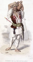 Kurdish of Mesopotamia carrying an amphora. Around 1810-1860