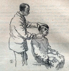 Judicial Anthropometry or Bertillonage, Method of Alphonse Bertillon: Measurement of the Ear - Engraving in 