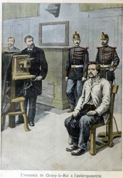 The murderer of Choisy-le-Roi at anthropometry (and Mr Alphonse Bertillon) - in “Le Petit Journal”, May 1899
