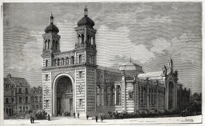Le Palais Rameau in Lille - engraving of 1884