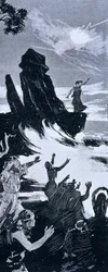 The King of Ys, legendary city of Brittany that was submerged by the waves in the 4th or 5th century. Edouard Lalo (1823 - 1892) composed the opera The King of Ys (1888). 19th century illustration
