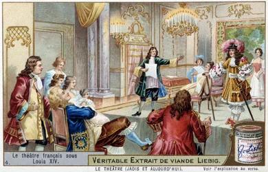 The French Theatre under Louis XIV - Chromolithography Liebig