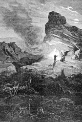 Life in the Palaeolithic. 19th century engraving.