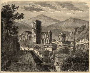 Lodeve - Herault - France - engraving in 