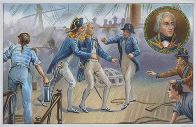 Lord Nelson Wounded at the Battle of Trafalgar in 1805