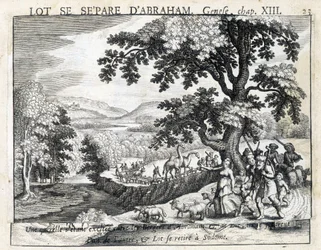 Loth Separates from Abraham - Bible, Engraving
