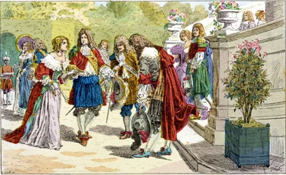 Louis XIV and his court in Versailles
