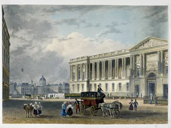 Louvre - East facade, in the back the dome - 19th century