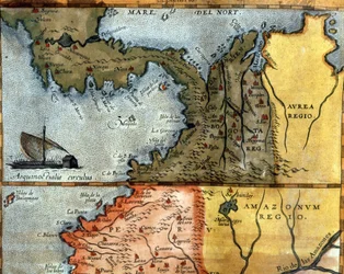 Map of Central America. 16th century.