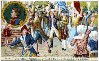 Marseille Federates Arrive in Paris Singing Marseillaise - Chromolithograph, Late 19th Century