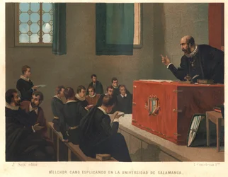 Melchior Cano or Canus, Great Dominican Theologian Teaching Philosophy and Theology at the University of Salamanca in 1546. After La Ciencia y sus Hombres by Louis Figuier. Barcelona 1881