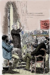 Mikhail Aleksandrovich Bakunin (Bakunin) (1814-1876), Russian Anarchist at the Bale Congress in Switzerland in September 1869