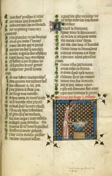 Miniature shows Nature forging a baby (detail)