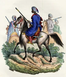 Moorish gendarmes charged with policing Algiers by the French Army of Africa, trained in 1831 and disbanded in 1841. In “Storia d