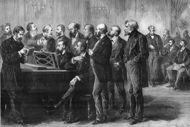 Musical Competition of the City of Paris in 1878. The Jury at the Palais du Luxemburg Examining the Scores