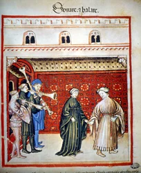 Musicians and dancers, in 