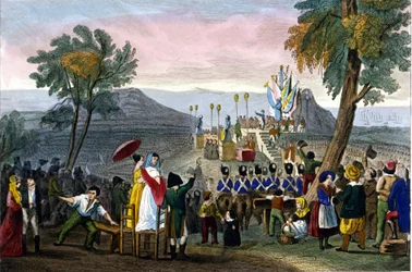 Napoleon I handed over the Legion of Honour to the soldiers at Camp de Boulogne on August 16
