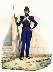 National Guard or African Militia of Algiers, created in 1830 by General Clauzel of the French Army of Africa to ensure order in the city. In “Storia d