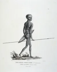 Native North-Gal-Derri of New South Wales of New Holland advancing to fight - in 
