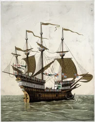 Nave of Henry VIII (1520) of England - according to J. Holbein