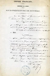 Order of the Sub-Prefecture of the Creuse (Arrondissement of Boussac) of July 23