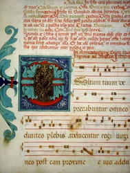 Page illuminated with a code of Gregorian songs