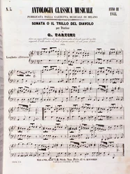 Page of musical score of Devil